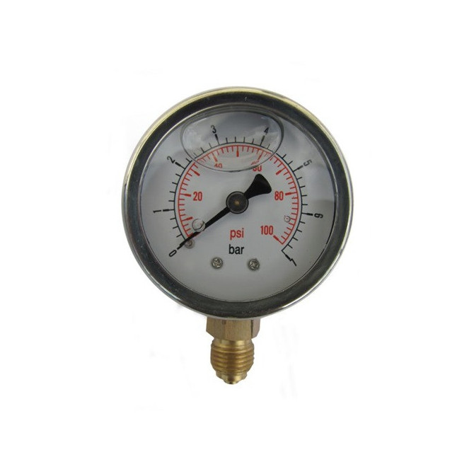 Manómetro glicerina 0 - 7 bar (100 psi) carcasa inox